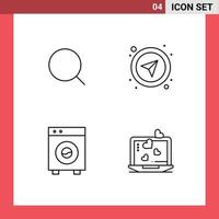 4 icônes créatives signes et symboles modernes de recherche big max select équipement éléments de conception vectoriels modifiables vecteur