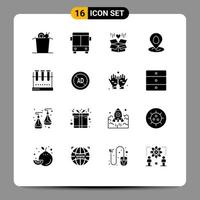 16 icônes créatives signes et symboles modernes de flacon de laboratoire boîte de flacon chimique épingle de Pâques éléments de conception vectoriels modifiables vecteur