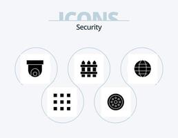 pack d'icônes de glyphe de sécurité 5 conception d'icônes. bois. domicile. sécurité. clôture. caméra de sécurité vecteur