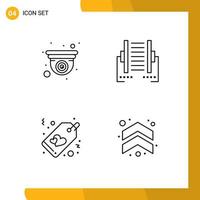 pack d'icônes vectorielles de stock de 4 signes et symboles de ligne pour les éléments de conception vectoriels modifiables de vente de données web cam heart vecteur