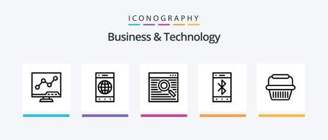 pack d'icônes business et technologie ligne 5, y compris graphique. énergie. climatiseur. mise en charge. accumulateur. conception d'icônes créatives vecteur