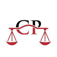 lettre cp création de logo de cabinet d'avocats pour avocat, justice, avocat, juridique, service d'avocat, cabinet d'avocats, échelle, cabinet d'avocats, avocat d'entreprise vecteur