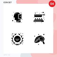 ensemble de 4 glyphes solides universels pour les applications web et mobiles vecteur