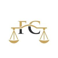 lettre fc création de logo de cabinet d'avocats pour avocat, justice, avocat, juridique, service d'avocat, cabinet d'avocats, échelle, cabinet d'avocats, avocat d'entreprise vecteur