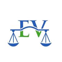 lettre ev création de logo de cabinet d'avocats pour avocat, justice, avocat, juridique, service d'avocat, cabinet d'avocats, échelle, cabinet d'avocats, avocat d'entreprise vecteur