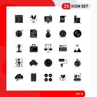 ensemble de 25 symboles d'icônes d'interface utilisateur modernes signes pour le bâtiment d'église ordinateur grèce fichier éléments de conception vectoriels modifiables vecteur