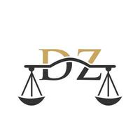 lettre dz création de logo de cabinet d'avocats pour avocat, justice, avocat, juridique, service d'avocat, cabinet d'avocats, échelle, cabinet d'avocats, avocat d'entreprise vecteur
