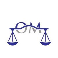 lettre om création de logo de cabinet d'avocats pour avocat, justice, avocat, juridique, service d'avocat, cabinet d'avocats, échelle, cabinet d'avocats, avocat d'entreprise vecteur