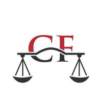 lettre cf création de logo de cabinet d'avocats pour avocat, justice, avocat, juridique, service d'avocat, cabinet d'avocats, échelle, cabinet d'avocats, avocat d'entreprise vecteur