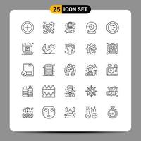 pack d'icônes vectorielles stock de 25 signes et symboles de ligne pour la gestion du calendrier des éléments de conception vectoriels modifiables de la pièce de roupie vecteur