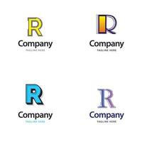 lettre r grand logo pack design création de logos modernes créatifs pour votre entreprise vecteur