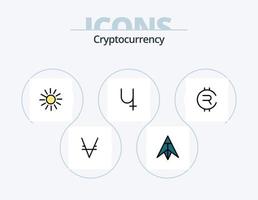 pack d'icônes rempli de ligne de crypto-monnaie 5 conception d'icônes. pièce de monnaie. crypto. crypto-monnaie. pièce de monnaie vecteur