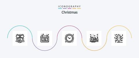 pack d'icônes de la ligne de noël 5, y compris les jours fériés. Noël. vacances. hiver. Noël vecteur