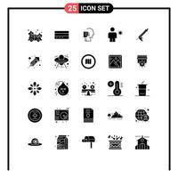 symboles d'icônes universels groupe de 25 glyphes solides modernes d'éléments de conception vectoriels modifiables d'avatar d'utilisateur de corps d'été vecteur