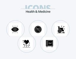 pack d'icônes de glyphe de santé et de médecine 5 conception d'icônes. cœur. battre. hôpital. Médicament. former vecteur
