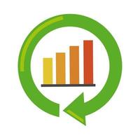 Analyse de données, icône plate de graphique financier économique rapport entreprise financière vecteur