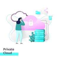 modèle de page de destination du cloud privé vecteur