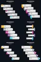 vecteur 6 infographie pack présentation modèle de diapositive 5 étapes cycle diagrammes et chronologies