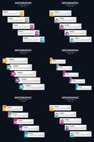 vecteur 6 infographie pack présentation modèle de diapositive 5 étapes cycle diagrammes et chronologies