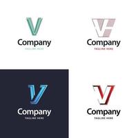 lettre v grand logo pack design création de logos modernes créatifs pour votre entreprise vecteur