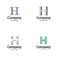 lettre h grand logo pack design création de logos modernes créatifs pour votre entreprise vecteur