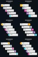 vecteur 6 infographie pack présentation modèle de diapositive 5 étapes cycle diagrammes et chronologies