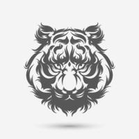 brosse d'art tête de tigre vecteur