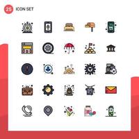 25 icônes créatives signes et symboles modernes des éléments de conception vectoriels modifiables de l'hôtel de sécurité de la boîte aux lettres arrière vecteur