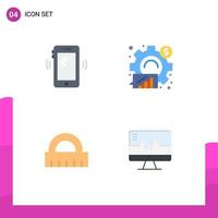4 icônes créatives signes et symboles modernes du téléphone statistiques huawei analytics contrôlent les éléments de conception vectoriels modifiables vecteur