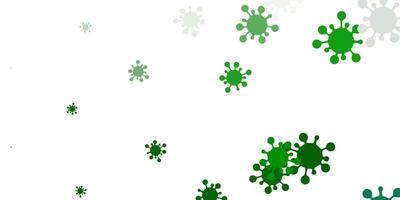 modèle vectoriel vert clair avec des éléments de coronavirus