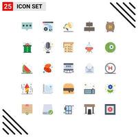 pack de 25 signes et symboles de couleurs plates modernes pour les supports d'impression web tels que le sac de farine de noël sac de farine de sécurité éléments de conception vectoriels modifiables horizontaux vecteur