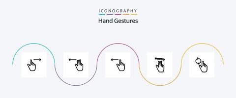 pack d'icônes de la ligne 5 des gestes de la main, y compris la main. toucher. doigt. portable. gestes vecteur