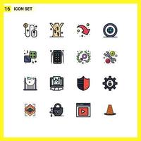 pack d'icônes vectorielles stock de 16 signes et symboles de ligne pour l'emplacement du casino flèche internationale éléments de conception vectoriels créatifs modifiables mondiaux vecteur