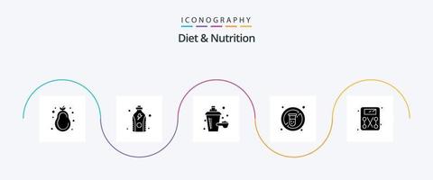 pack d'icônes de régime et de nutrition glyphe 5, y compris une machine de pesée. diète. additif. Médicament. non vecteur