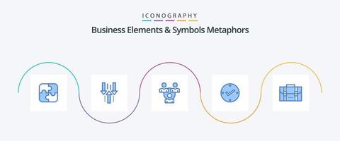 éléments commerciaux et métaphores de symboles pack d'icônes bleu 5, y compris sac à dos. approuvé. Télécharger. cocher. la communication vecteur