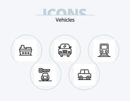 pack d'icônes de ligne de véhicules 5 conception d'icônes. . Star. ajouter. important. électrique vecteur
