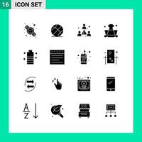 pack d'icônes vectorielles stock de 16 signes et symboles de ligne pour l'effectif de la batterie d'énergie l'éducation scolaire éléments de conception vectoriels modifiables vecteur