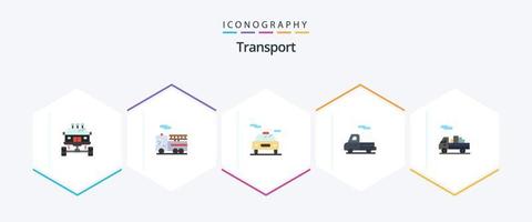 transport 25 pack d'icônes plates comprenant. expédition. auto. livraison. le transport vecteur
