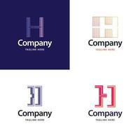 lettre h grand logo pack design création de logos modernes créatifs pour votre entreprise vecteur