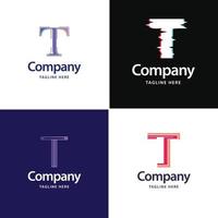 lettre t grand logo pack design création de logos modernes créatifs pour votre entreprise vecteur