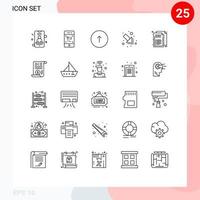 25 signes de ligne universels symboles de flèche droite css vers le bas éléments de conception vectoriels modifiables sur le web vecteur