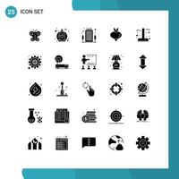 25 concept de glyphe solide pour les sites Web mobiles et applications fourche automne affaires printemps navet éléments de conception vectoriels modifiables vecteur