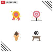 4 concept d'icône plate pour les sites Web mobiles et les applications prix alimentaire petit déjeuner aliments bonbons éléments de conception vectoriels modifiables vecteur