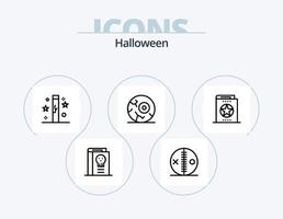 pack d'icônes de ligne halloween 5 conception d'icônes. angoissant. Halloween. angoissant. oeil effrayant. globe oculaire d'halloween vecteur