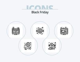 pack d'icônes de la ligne du vendredi noir 5 conception d'icônes. remise. tendance. vendredi noir. vendre. remise vecteur