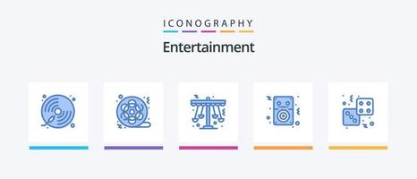 pack d'icônes de divertissement bleu 5, y compris ipod. audio MP. vidéo. divertissement. jouer. conception d'icônes créatives vecteur