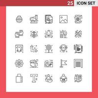 25 icônes créatives signes et symboles modernes d'image twitter logiciel de microscope codant des éléments de conception vectoriels modifiables vecteur