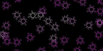 modèle vectoriel rose foncé avec des éléments de coronavirus