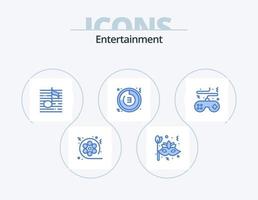 pack d'icônes de divertissement bleu 5 conception d'icônes. temps. compte à rebours. Visage. médias. l'audio vecteur