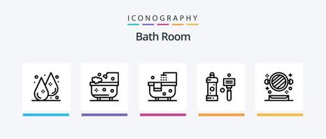 pack d'icônes de la ligne 5 de la salle de bain, y compris la baignoire. languette. une baignoire. main. salle de bains. conception d'icônes créatives vecteur